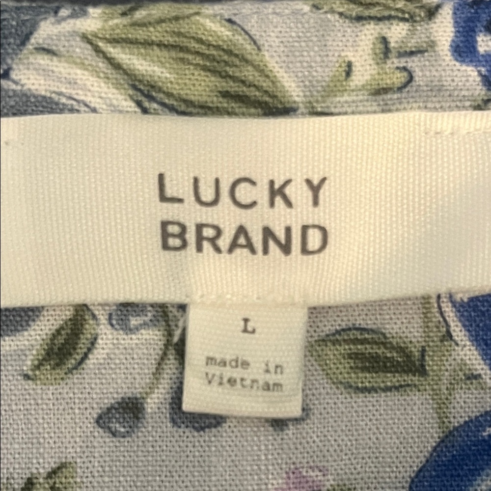 🎉HP🎉Lucky Brand Blue Floral Print Women’s Tiered Dress - Boho - Picture 10 of 11